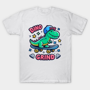 Dino Grind: Epic Skateboarding Dinosaur T-Shirt